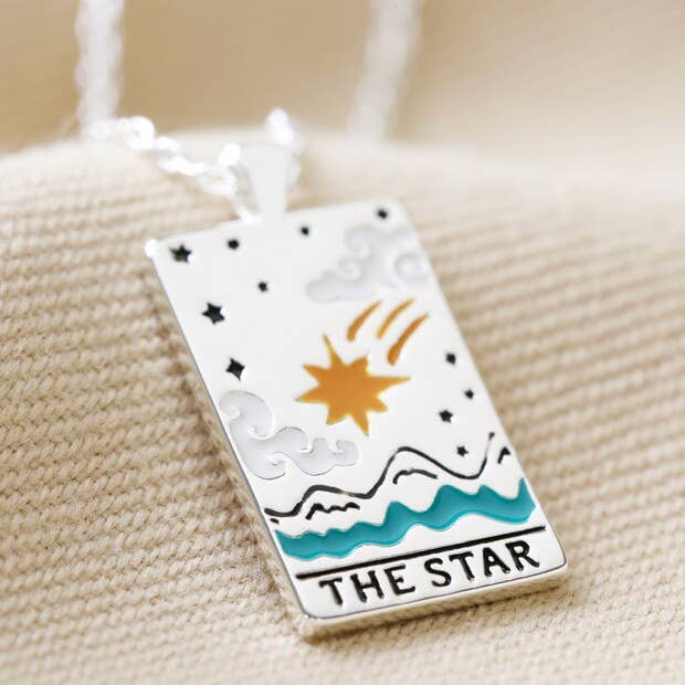 Enamel Star Tarot Card Necklace