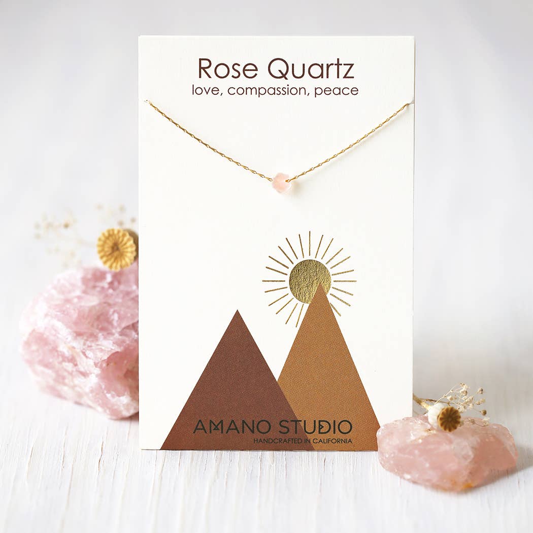Healing Stones Necklace - Rose Quartz