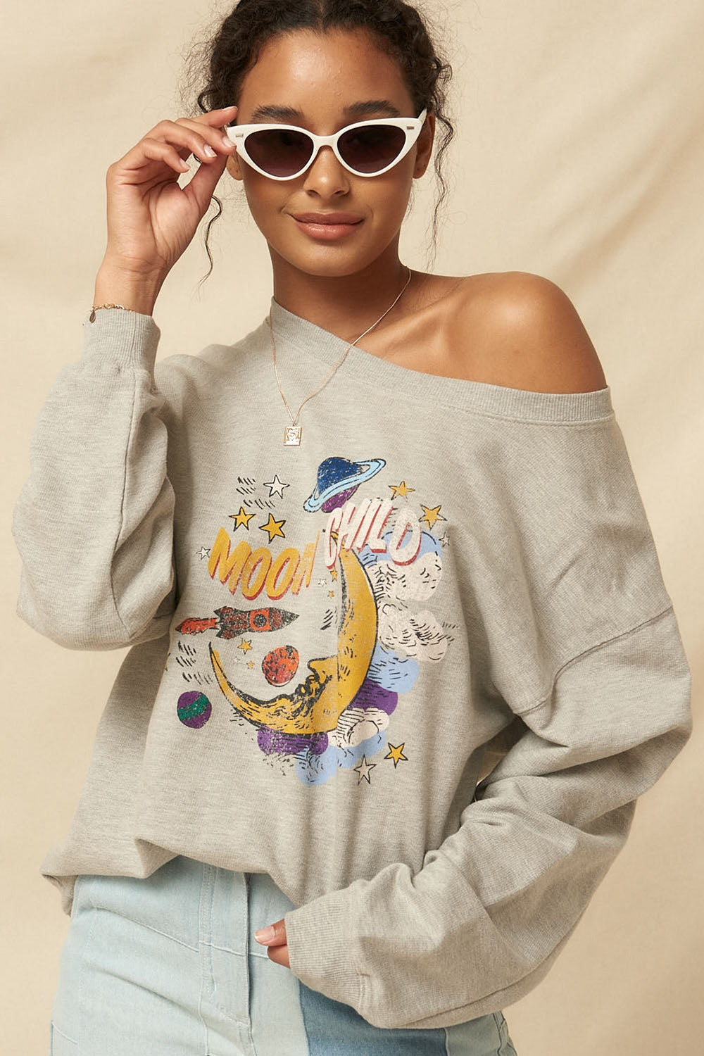 Moon Child Vintage Graphic Sweatshirt