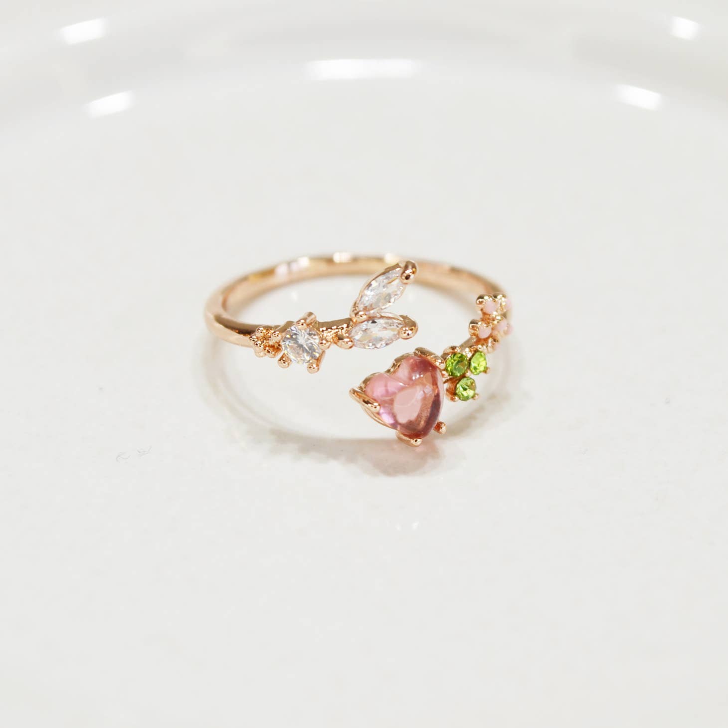 Ruby Gem Flower Ring