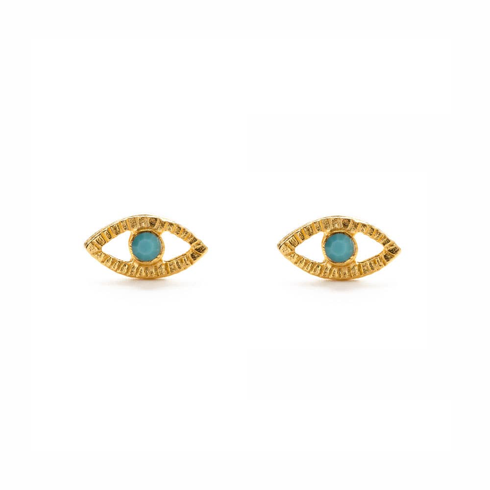 Turquoise Eye of Protection Studs