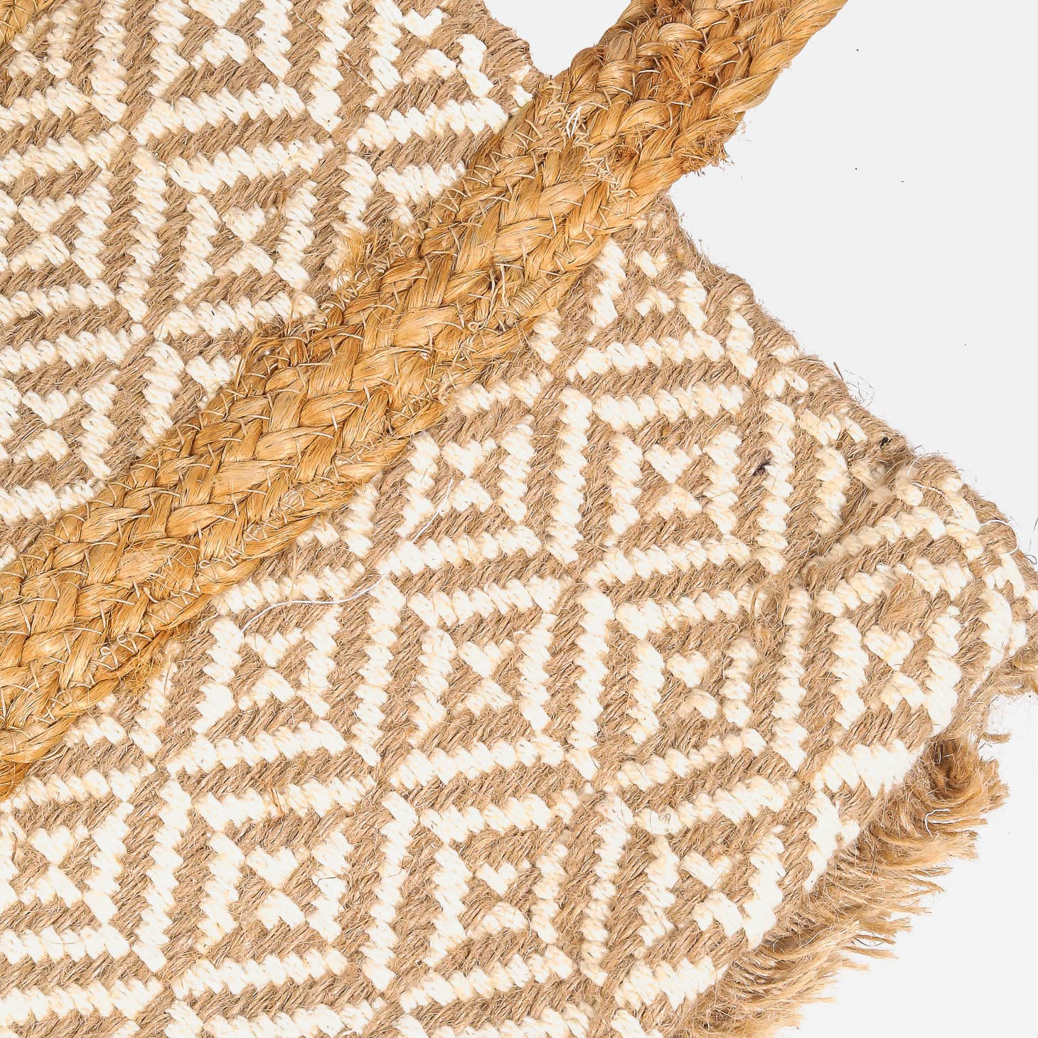 Handmade Stripe Pattern Braided Tote Bag