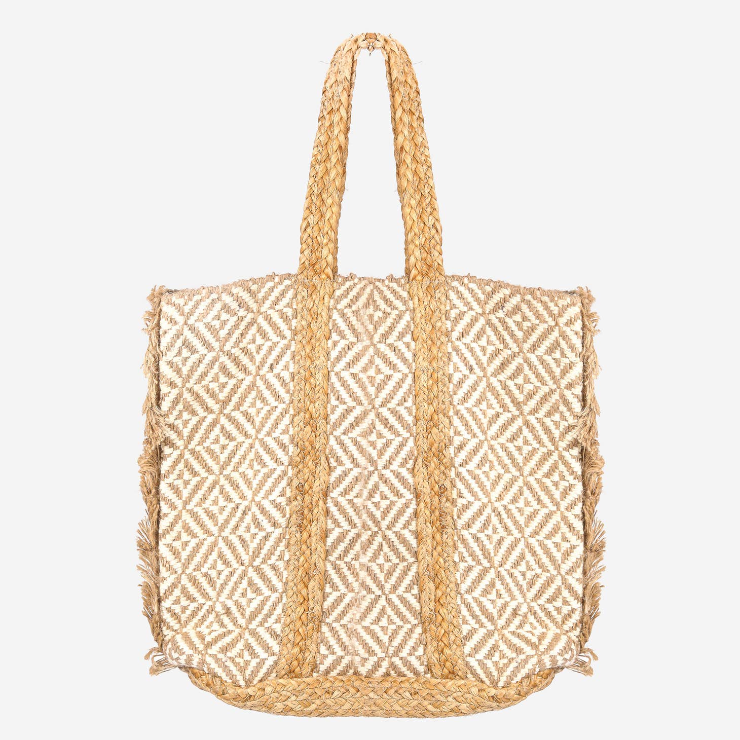 Handmade Stripe Pattern Braided Tote Bag